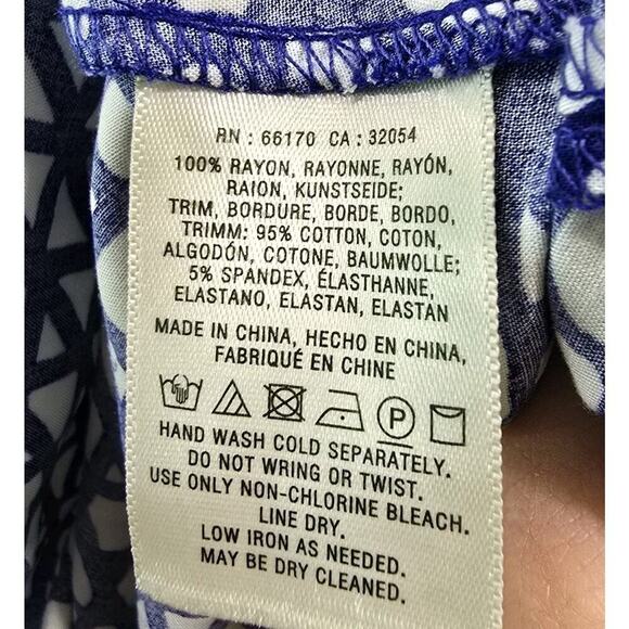 Anthropologie Dress Womens XS Royal Cobalt Blue White Maeve Batwing Midi Gemma - Picture 13 of 15